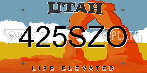 425SZO Utah License Plate