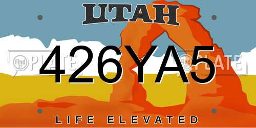 426YA5 Utah License Plate