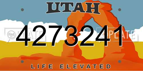 4273241 Utah License Plate