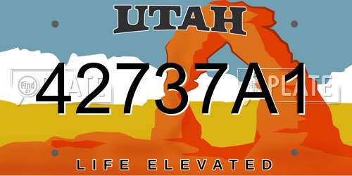42737A1 Utah License Plate