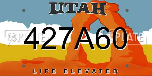 427A60 Utah License Plate