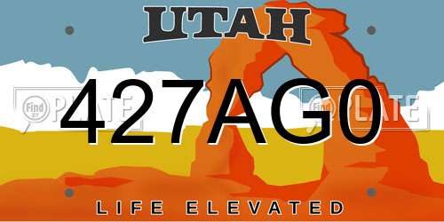 427AG0 Utah License Plate