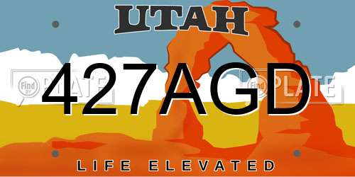 427AGD Utah License Plate