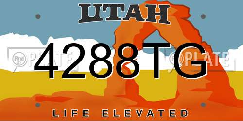 4288TG Utah License Plate