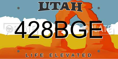 428BGE Utah License Plate