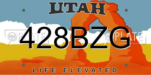 428BZG Utah License Plate