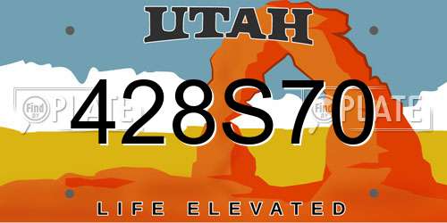 428S70 Utah License Plate