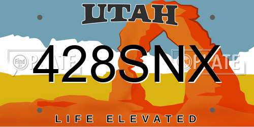 428SNX Utah License Plate