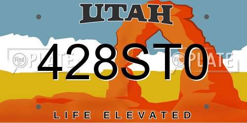 428ST0 Utah License Plate