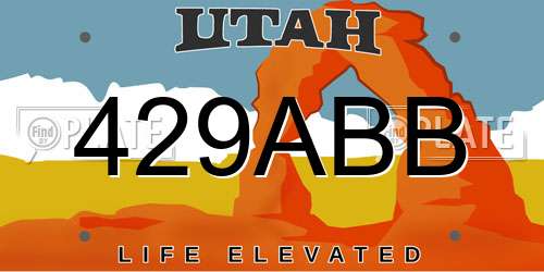 429ABB Utah License Plate