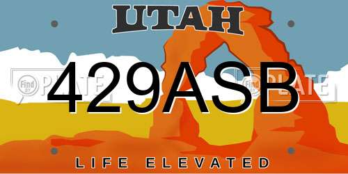 429ASB Utah License Plate