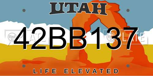 42BB137 Utah License Plate