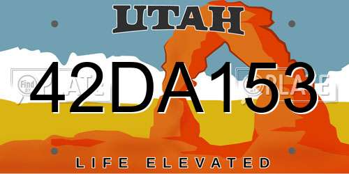 42DA153 Utah License Plate