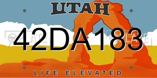 42DA183 Utah License Plate