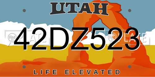 42DZ523 Utah License Plate