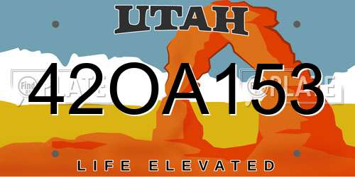 42OA153 Utah License Plate