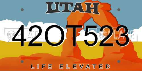 42OT523 Utah License Plate