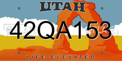 42QA153 Utah License Plate