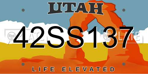 42SS137 Utah License Plate
