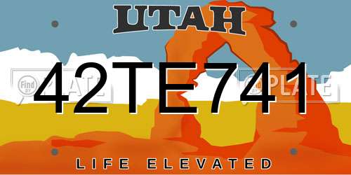 42TE741 Utah License Plate
