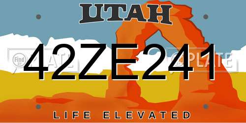 42ZE241 Utah License Plate