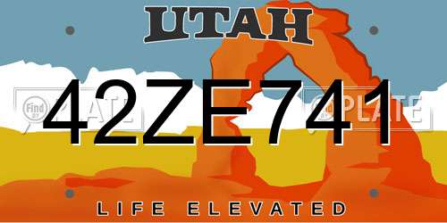 42ZE741 Utah License Plate