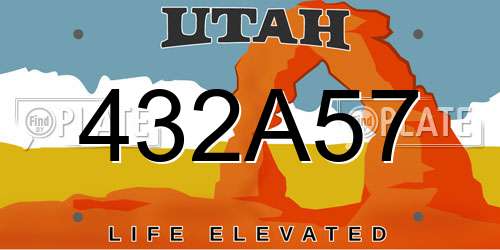 432A57 Utah License Plate