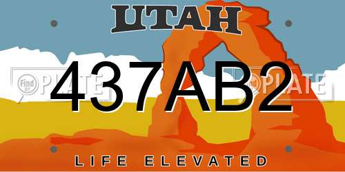 437AB2 Utah License Plate