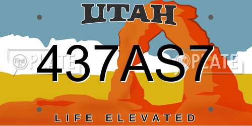 437AS7 Utah License Plate