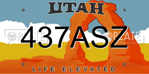 437ASZ Utah License Plate