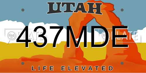 437MDE Utah License Plate