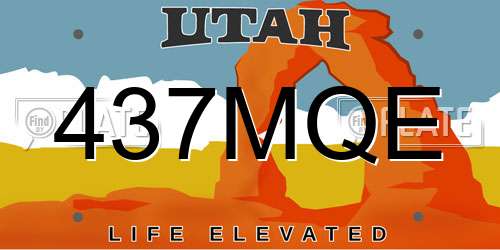 437MQE Utah License Plate