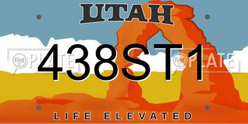 438ST1 Utah License Plate