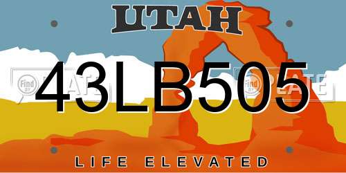 43LB505 Utah License Plate