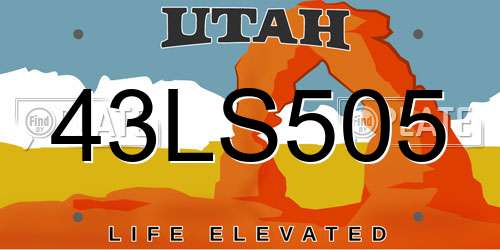 43LS505 Utah License Plate
