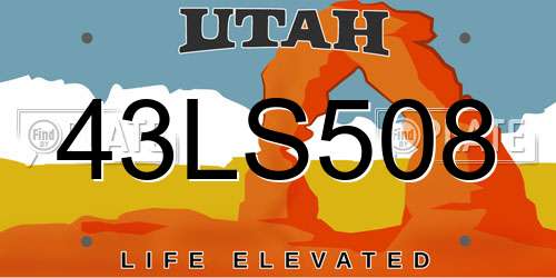 43LS508 Utah License Plate