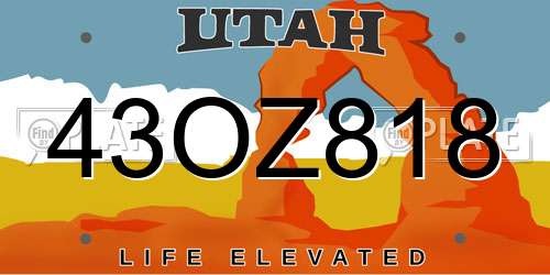 43OZ818 Utah License Plate