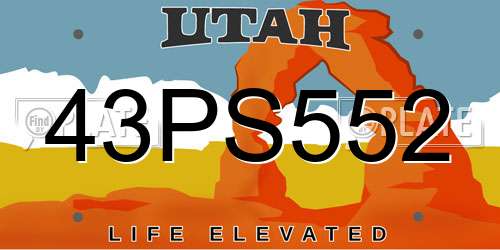43PS552 Utah License Plate