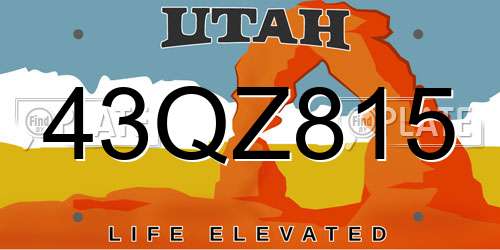 43QZ815 Utah License Plate