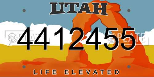 4412455 Utah License Plate