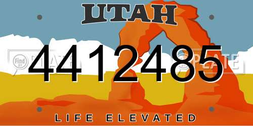 4412485 Utah License Plate
