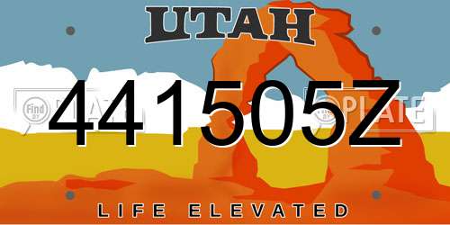441505Z Utah License Plate