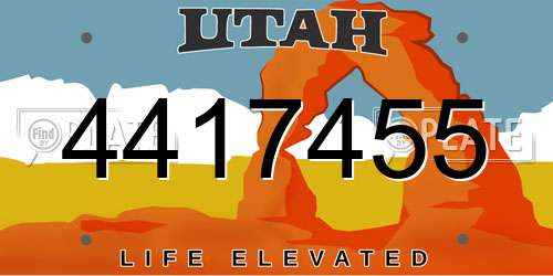 4417455 Utah License Plate