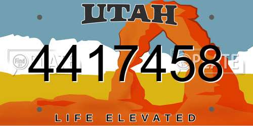 4417458 Utah License Plate