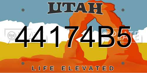 44174B5 Utah License Plate