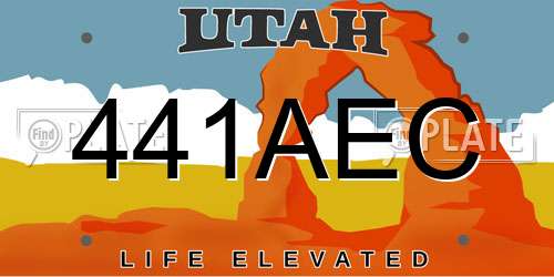 441AEC Utah License Plate