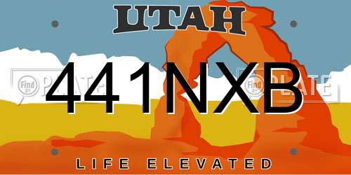 441NXB Utah License Plate