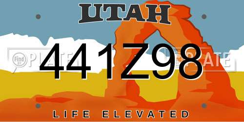 441Z98 Utah License Plate
