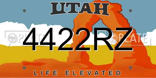 4422RZ Utah License Plate