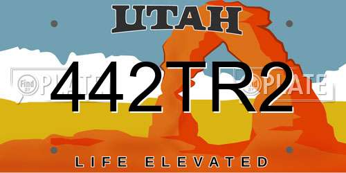 442TR2 Utah License Plate